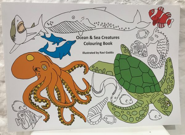 ocean and sea creatures colouring book