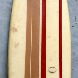 The “baby” Bickers longboard from the Museum of British Surfing’s Collection