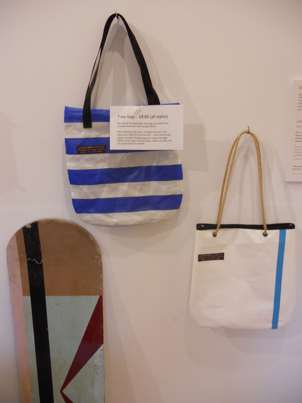Recycled deckchair tote bags now on sale