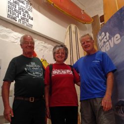 Surfers reunited with their first surfboard!