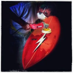 Custom-Shaped Lighting Bolt Surfboard on Sale this Saturday!